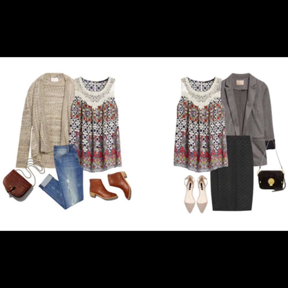 Sleeveless top with crochet detail